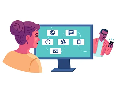 Tech Messaging communication computer illustration notification tech vector