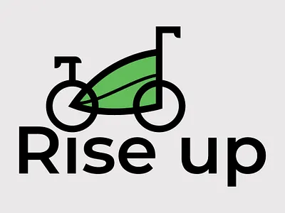 rise up branding happiness illustration lettermark reduce pollution save the nature simple
