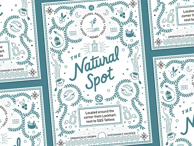 The Natural Spot Sidewalk Sign advertisement branding cbd go texan health store sidewalk sign sign signage tea texas wellness