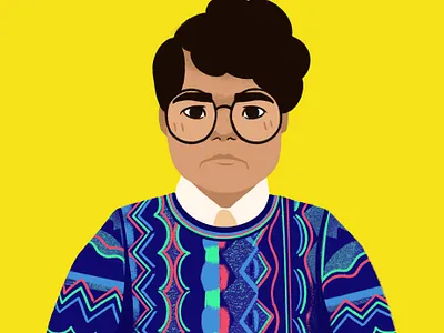 Guillermo (What We Do In the Shadows) adorable bright color character cute cutie drawing familiar fanart guillermo illustration ipadpro ipadprocreate pattern patterns sweaters texture ugly sweaters what we do in the shadows wwdits