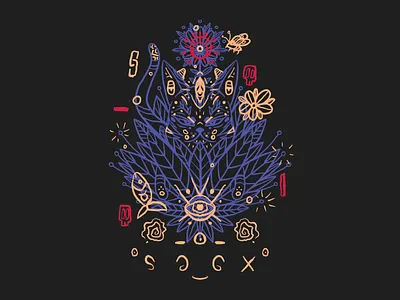 Saax Caat cat design flower illustraion illustration illustrator ipad pro nature plant procreate