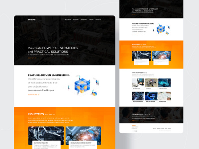 Automotive Industries Landing Page branding clean logo typography ui