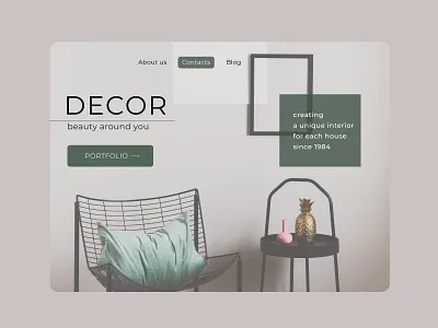Interior studio landing page interior design landing page minimal portfolio ui ux web design