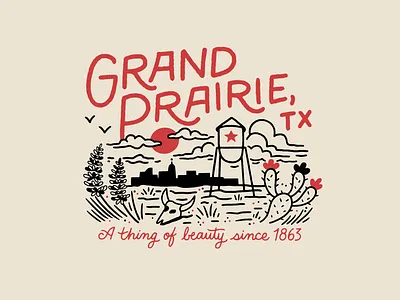 Retro Grand Prairie Tee grand prairie lettering procreate t shirt t shirt art t shirt design tee tee design texas