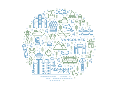 Vancouver Iconography design graphic design icon icon set iconagraphy icons illustration logo logomark vector vector illustration