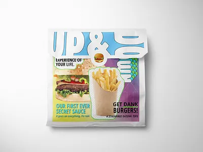 Burger Lyfe 1995 anti design bright colors burger branding collage contrast illustration packaging pop culture