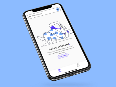Scheduled Mailbox Null State blank branding illustration inbox ios line mail mailbox minimal null pablito quirk schedule state white