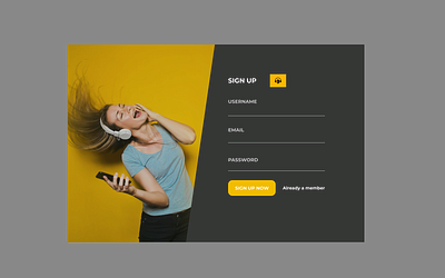 Music sign up page app design typography ui ui ux design web app ux