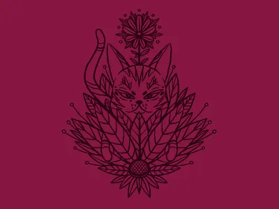 saax caat ~ v2 cat design flower illustration illustrator ipad pro nature procreate saax sax