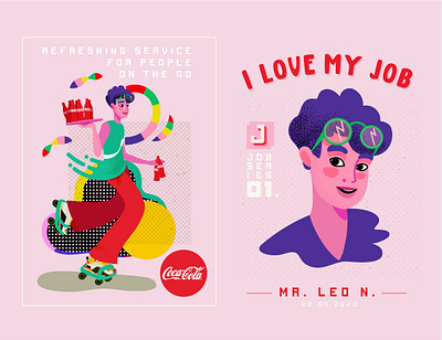 MR LEO N. branding character coca cola coke concept design design energy illustration art illustrator logo purple logo restaurant typography ui ux vector