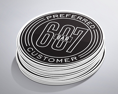 Preferred customer stickers black branding design logo white