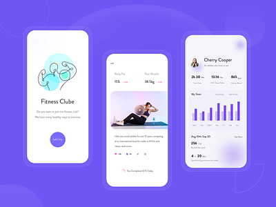 Fitness UI Kit 03 app design fitness illustration typography ui ux website