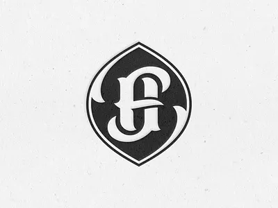 Folie Hawk Monogram black branding f h illustration letterpress logo logotype monogram print stamp texture typography vector