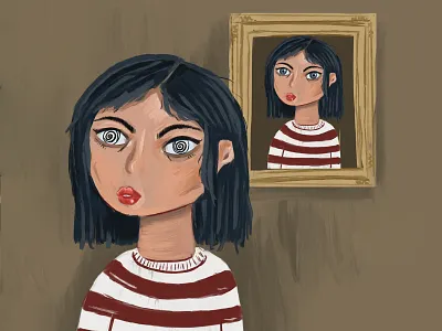 Imposter syndrome abstract artistic drawing frame imposter imposter syndrome impostor oil oil painting syndrome