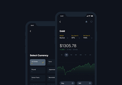 Metal Prices & Calulator app buy calculator currency gold graphs ios metal profile sell transaction ui ux