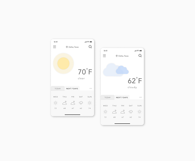 Weather App design mobile mobile app simple ui