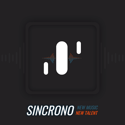 Sincrono icon for electronic musicians app branding design illustration logo vector website