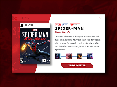 Spider-Man Miles Morals adobexd dailyui dailyuichallenge design ecommerce ecommerce design game gaming pinterest ps5 shop shopping uidesign webdesign website