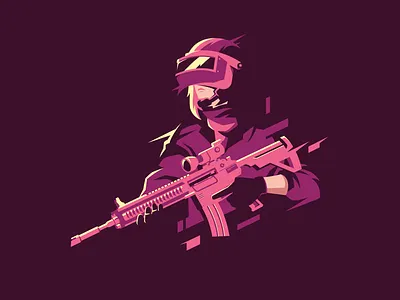 PUBG Girl art design game gamer girl gaming girl illustration mascot mascot logo pubg