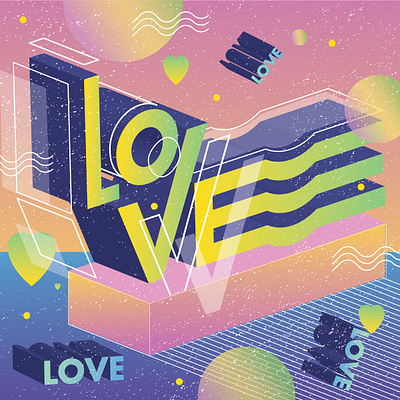 Love Lettering adobe art colorful font illustration illustrator lettering love type typography