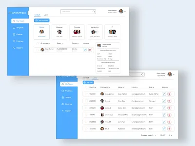 Project Management - Team 2d desktop ui finance orders project management projects reports teams uidesign uiux