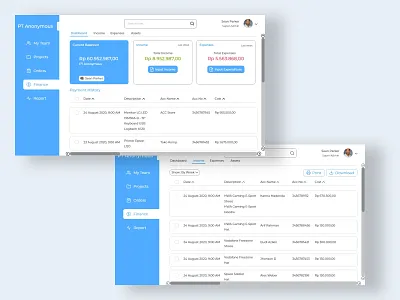Project Management - Finance 2d desktop ui finance project managment projects reports teams uidesign uiux