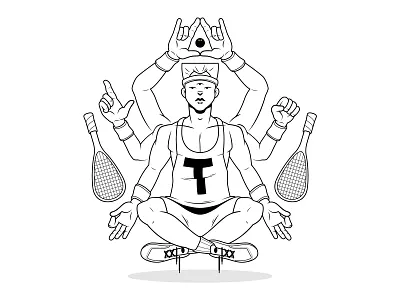 The God of Squash WIP character design god illustration religion squash