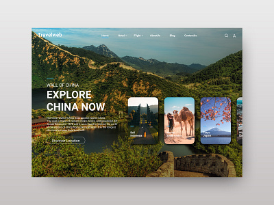 Travel Web design travel ui web design