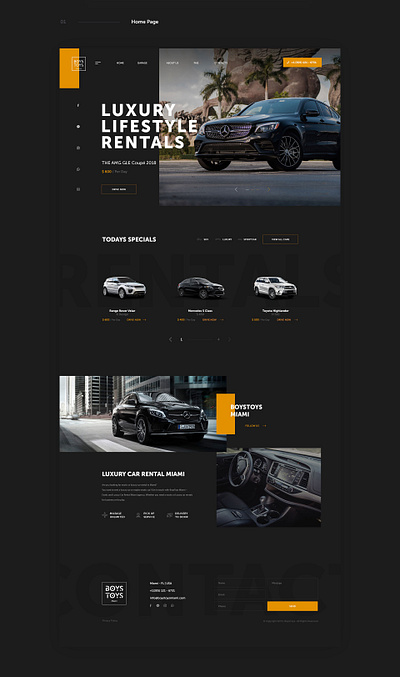 Miami Luxury Car Rental Design design illustration ui ux web design