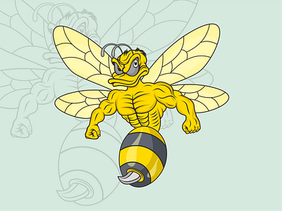 mascot logo bee illustration