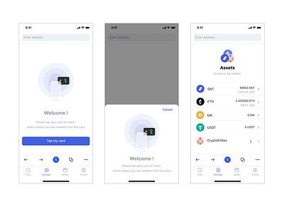 Status Redeem Dapp blockchain design ui ux