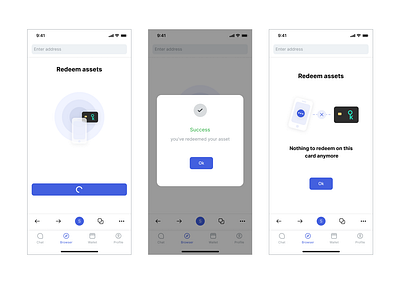 Status Redeem Dapp blockchain design ui ux