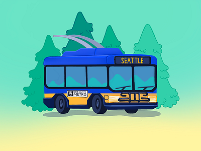 Seattle bus buses cascadia design environment illustration metro plant illustration pnw public transit public transportation seattle