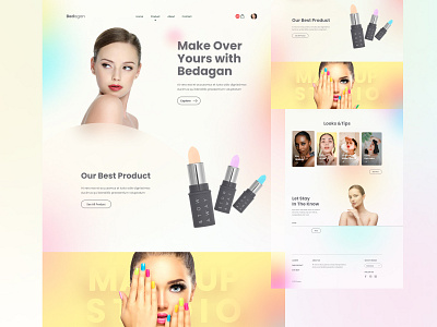 Bedagan - Landing Page beauty cosmetic design digital fashion landing page layout lifestyle makeup ui ux women