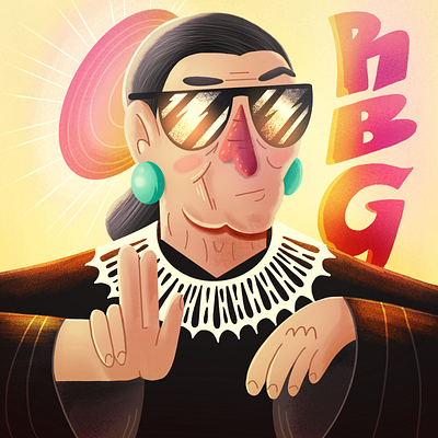 RBG cartoon illustration print procreate texture