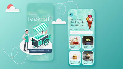 Ice-Cream Parlour App app design flat illustration minimal ui
