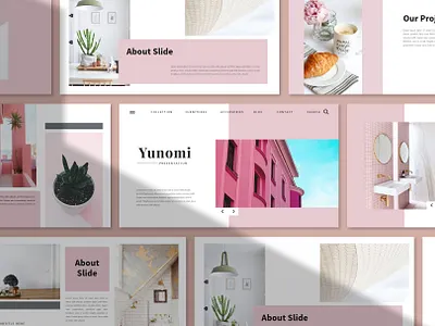 Yunomi Presentation Template business catalog elegant fashion googleslides keynote marketing pastel pitch powerpoint presentation simple