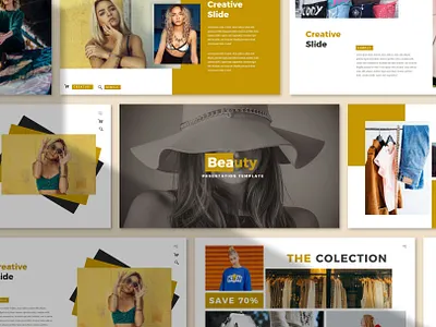 Beauty Presentation Template beauty brand cosmetic creative fashion infographic marketing minimal presentation simple