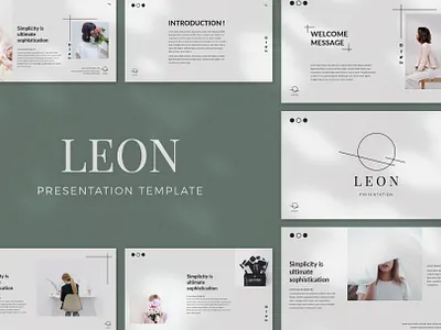 Leon Presentation Template business creative elegant fashion googleslides interior keynote minimal minimalist plant powerpoint presentation simple
