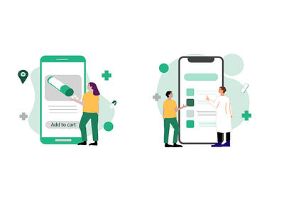 Online Pharmacy Illustration app design illustration interaction ui ui ux vector