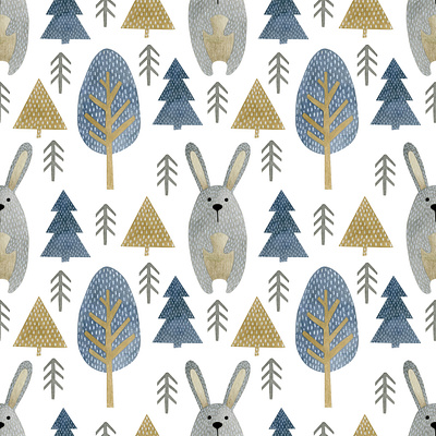 Forest seamless pattern art branding design drawing folk forest graphicdesign illustration pattern pattern design scandinavian sketch