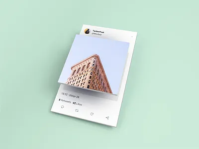 Isometric Twitter Post Mockup free mockup free psd isometric post social media tweet twitter