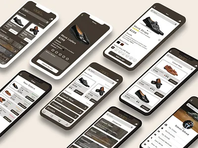 Rigel App- Because Shoes Take You Places app design designer e commerce minimal typography ui ux web