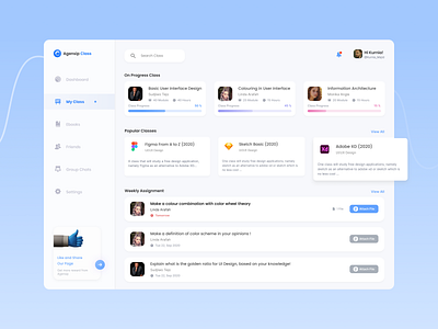 Agensip Class-My Class app behance dribbble freelance freelancer illustration mobile ui online course ui uiux