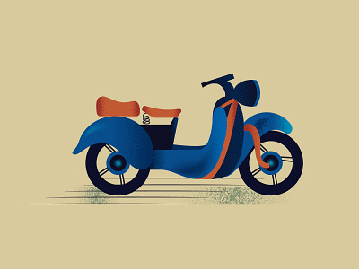 Vintage Scooter 2d 2d art 365 adobe illustrator design designdaily flat flat illustration illustration illustration design scooter scooters texture vector vehicle vintage