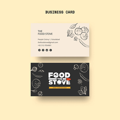 The Food Stove Business Card Design brand brand identity branding buisness business business card business card design business cards businesscard corporate branding corporate design design foodie logo restaurant branding visiting card visiting card design