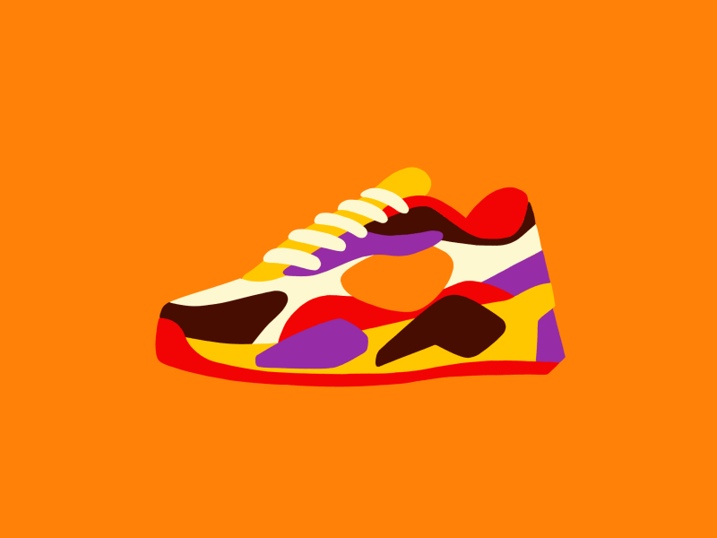 Reshape animation cell animation creative design fashion flat frame by frame illustration lobsterstudio lobstertv rotation shoe sneakers sport trend