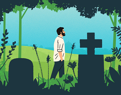 Cemetery Walks character digital folioart illustration michael parkin nature walk