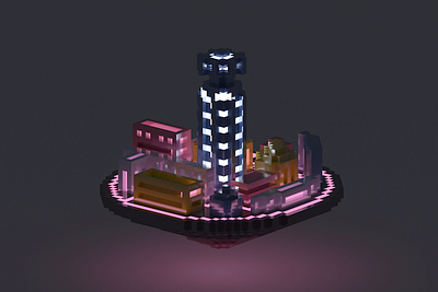 SYRE city in #VoxelArt - #30DaysChallenge 30dayschallenge 3d art city minimalism modelling voxel voxelart