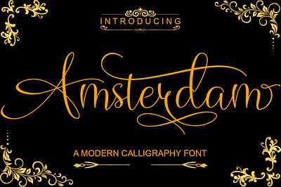 Amsterdam branding calligraphy card elegant font font design illustration logo lovelly typography